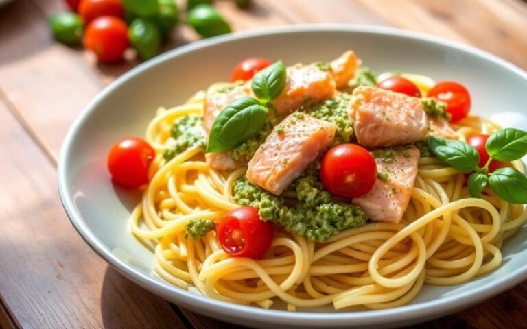 Salmon Pesto Pasta